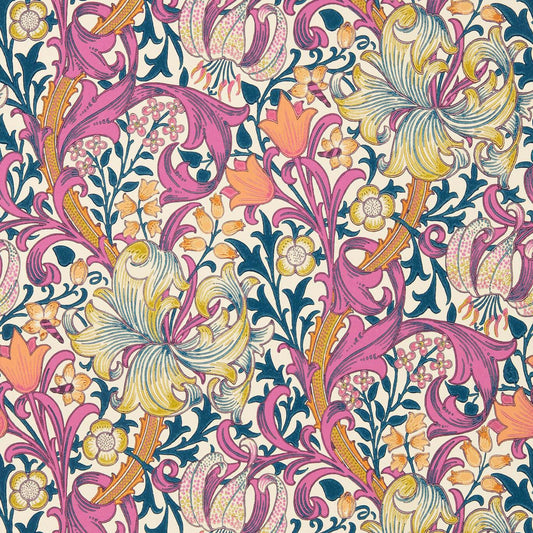 Golden Lily Wallpaper - Pink Fizz - 510006 - Morris & Co - Premier Wallcovering