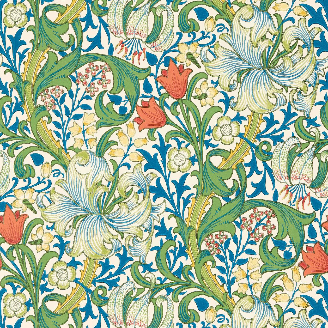 Golden Lily Wallpaper - Twister - 217330 - Morris & Co - Premier Wallcovering