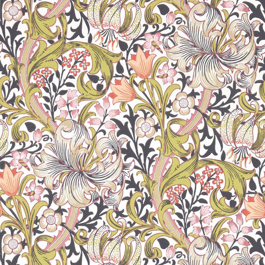 Golden Lily Wallpaper - Espresso - 510015 - Morris & Co - Premier Wallcovering