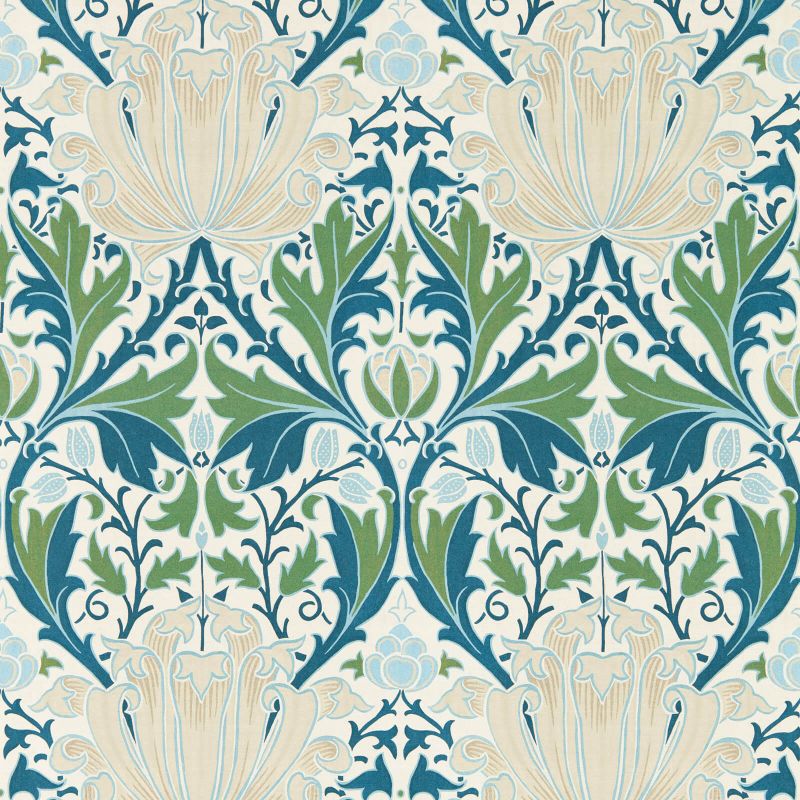 Helena Wallpaper - Indigo/Forest - 217360 - Morris & Co - Premier Wallcovering