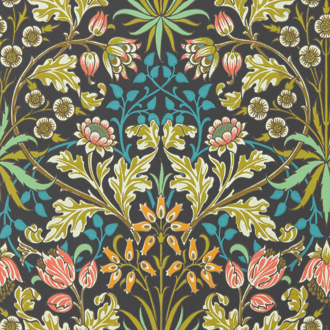 Hyacinth Wallpaper - Enchanted Green - 510009 - Morris & Co - Premier Wallcovering