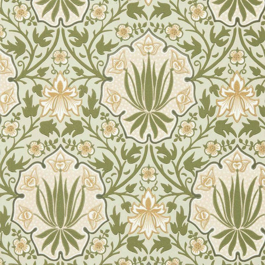 Iris & Rose Wallpaper - Bayleaf/Weld - Morris & Co - 217567 - Premier Wallcovering