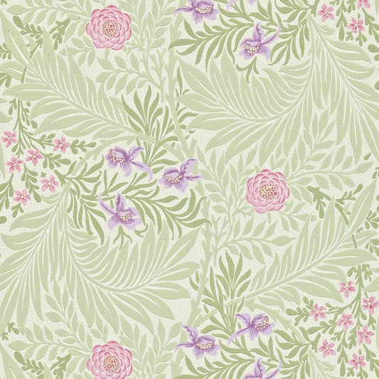 Larkspur Wallpaper - Olive/Lilac - 212555 - Morris & Co - Premier Wallcovering