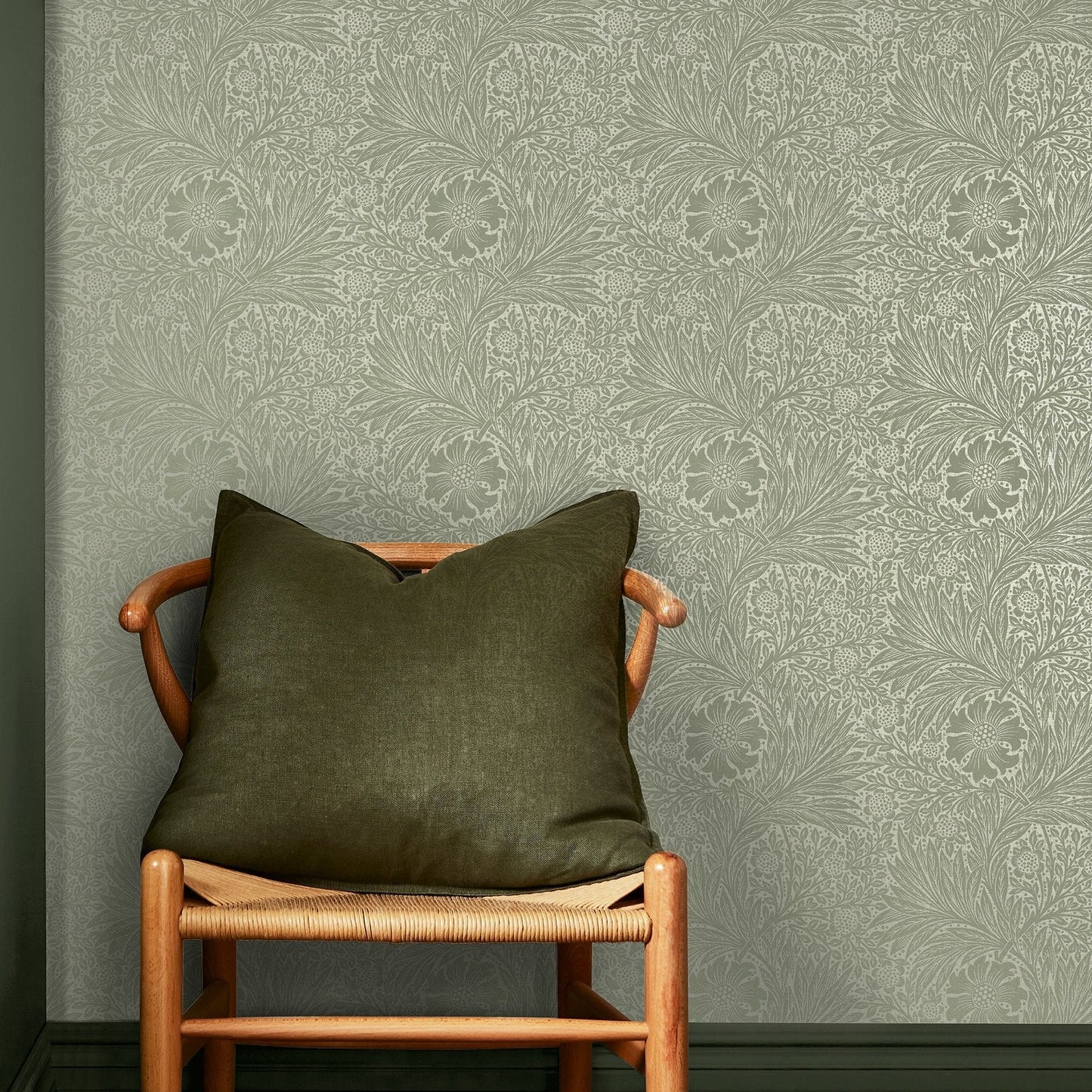 Marigold Fibrous Wallpaper - Sage - 124256 - William Morris AH - Premier Wallcovering