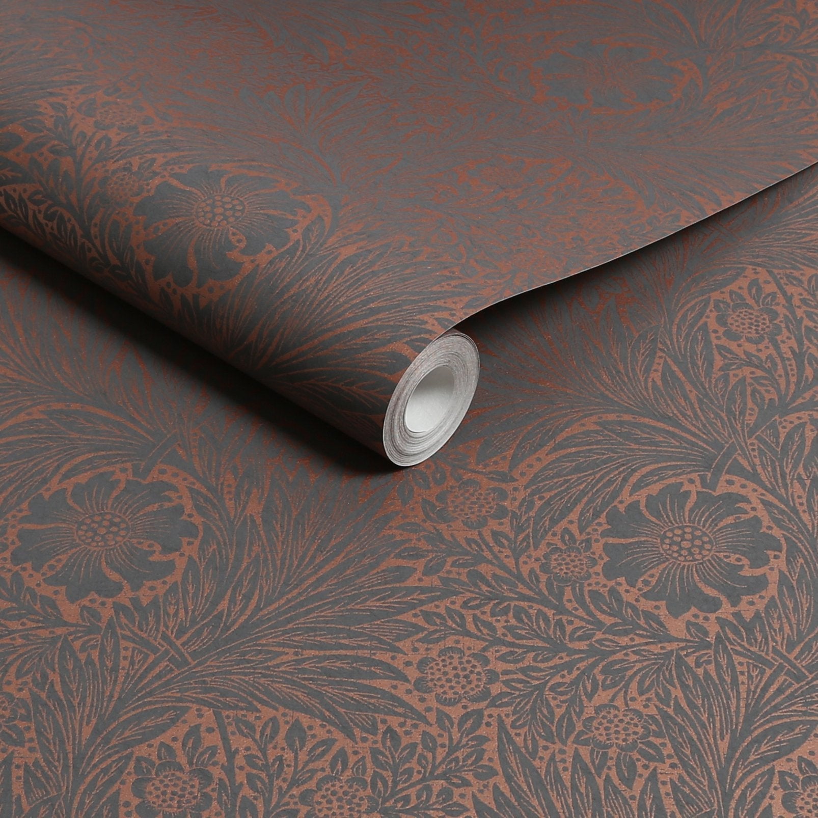 Marigold Fibrous Wallpaper - Charcoal - 124254 - William Morris AH - Premier Wallcovering