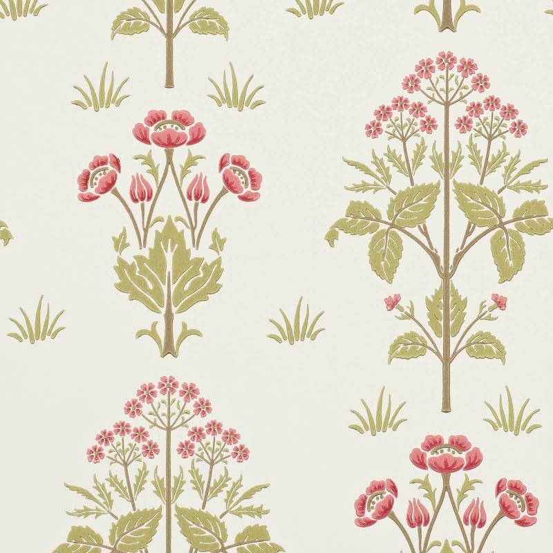 Meadow Sweet Wallpaper - Rose/Olive - 210347 - Morris & Co - Premier Wallcovering