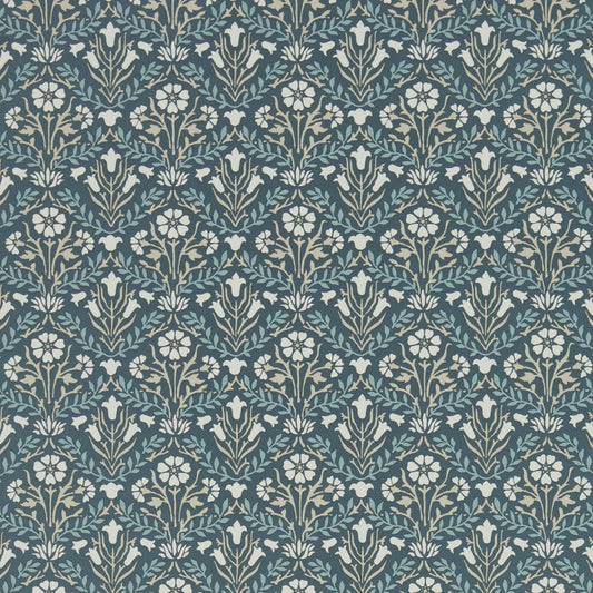 Morris Bellflowers Wallpaper - Indigo/Linen - 216436 - Morris & Co