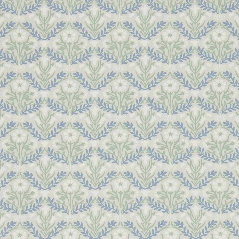 Morris Bellflowers Wallpaper - Grey/Fennel - 216435 - Morris & Co - Premier Wallcovering