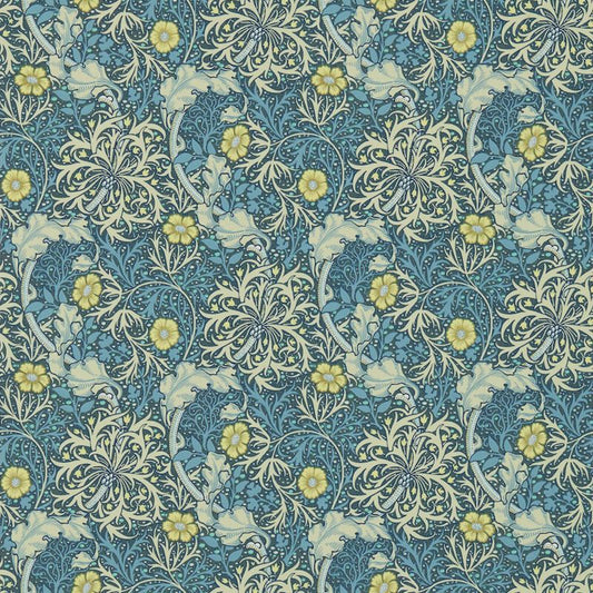 Morris Seaweed Wallpaper - Ink/Woad - 214714 - Morris & Co - Premier Wallcovering