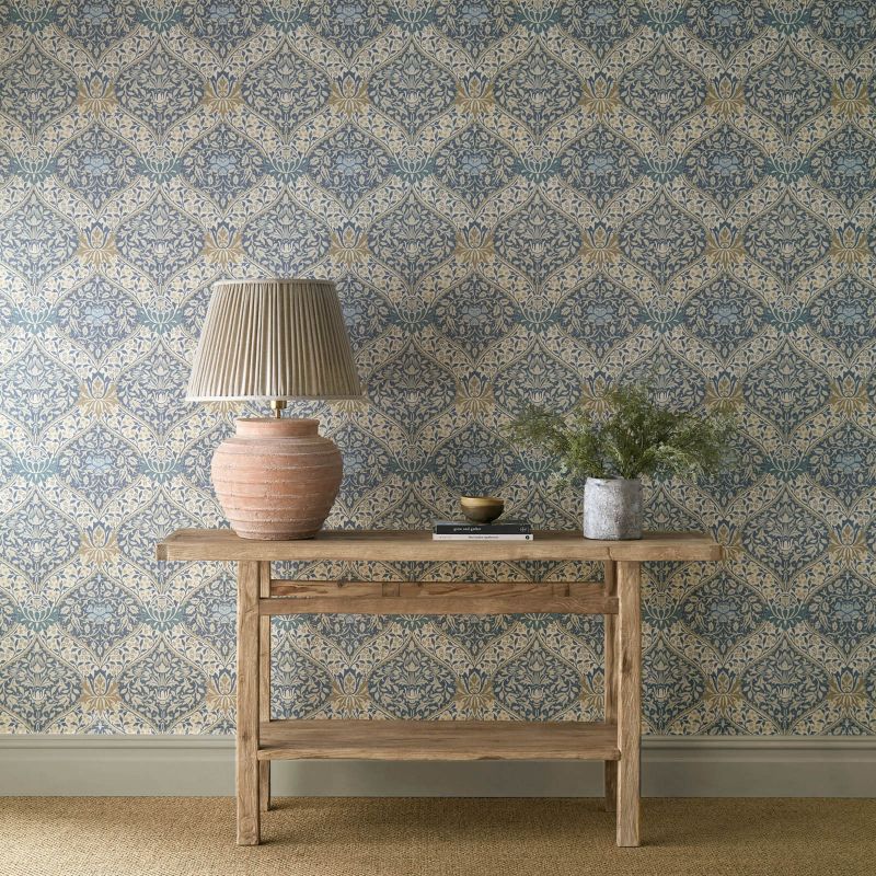 Norbury Wallpaper - Woad/Linen - Morris & Co - 217592 - Premier Wallcovering