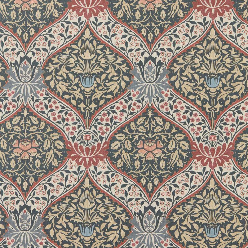 Norbury Wallpaper - Brick/Teal - Morris & Co - 217593 - Premier Wallcovering