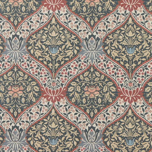 Norbury Wallpaper - Brick/Teal - Morris & Co - 217593 - Premier Wallcovering