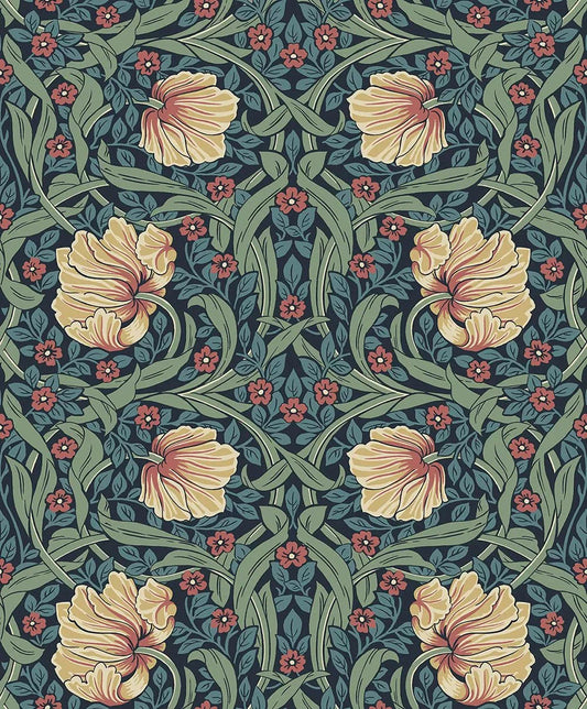 Pimpernel Garden Wallpaper - Bluestone & Clay - NextWall - NW54202 - Morris Wallpaper
