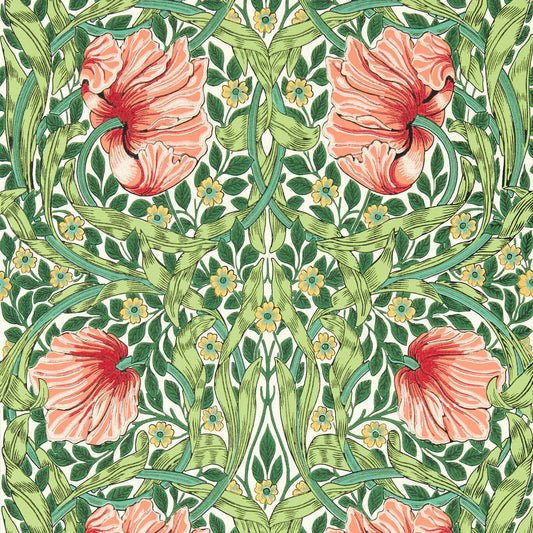 Pimpernel Wallpaper - Shamrock/Watermelon - 217332 - Morris & Co - Premier Wallcovering