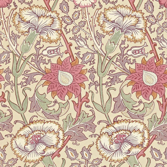 Pink & Rose Wallpaper - Manilla/White - 212566 - Morris & Co - Premier Wallcovering