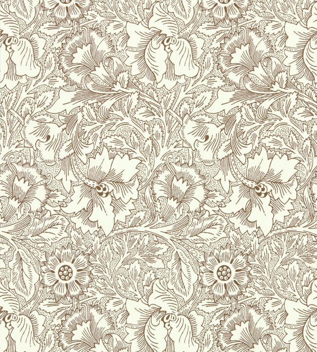 Poppy Wallpaper - Cream/Chocolate - 216957 - Morris & Co - Premier Wallcovering