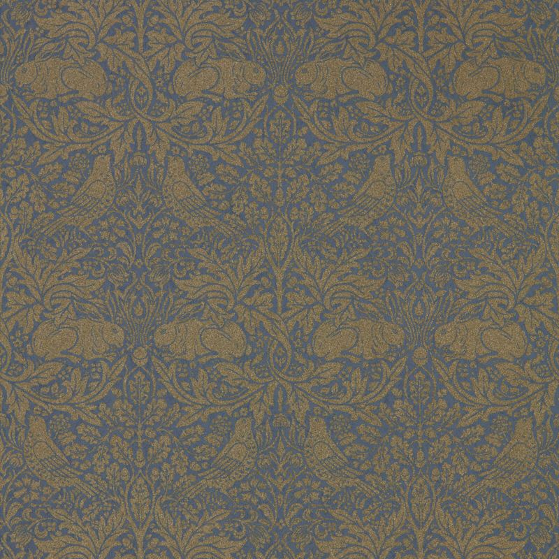 Pure Brer Rabbit Wallpaper - Ink/Gold - 216530 - Morris & Co - Premier Wallcovering