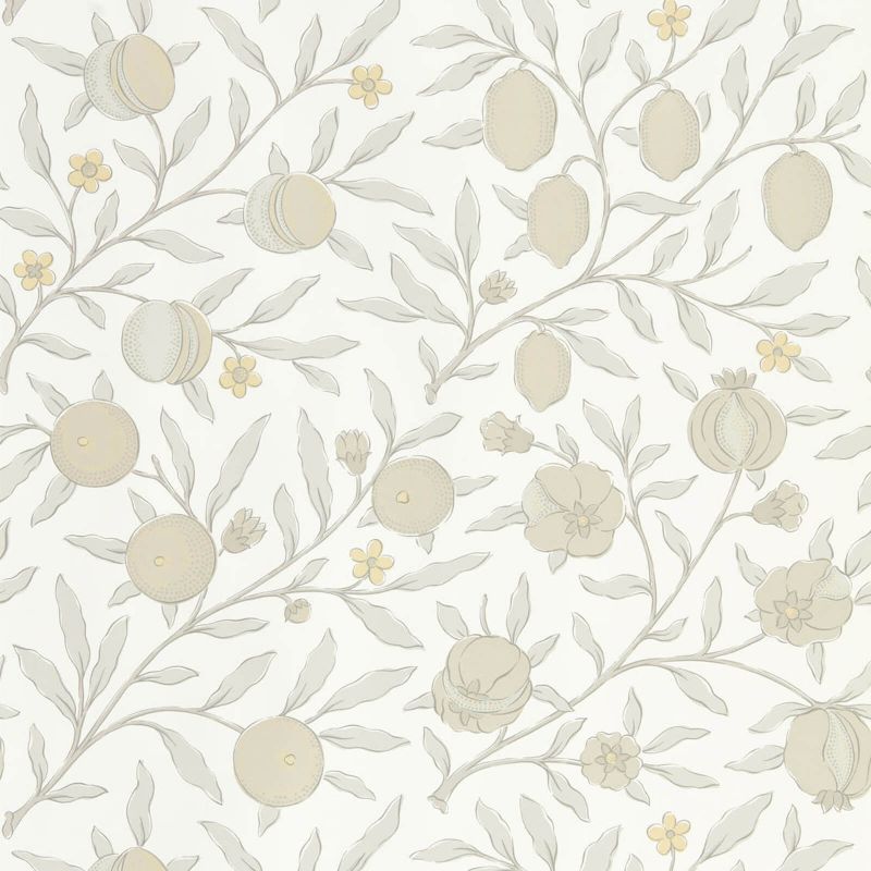 Pure Fruit Wallpaper - Horned Poppy / Grey - 216542 - Morris & Co - Premier Wallcovering