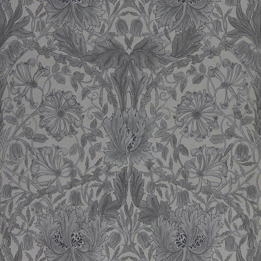 Pure Honeysuckle & Tulip Wallpaper - Black Ink - 216523 - Morris & Co - Premier Wallcovering