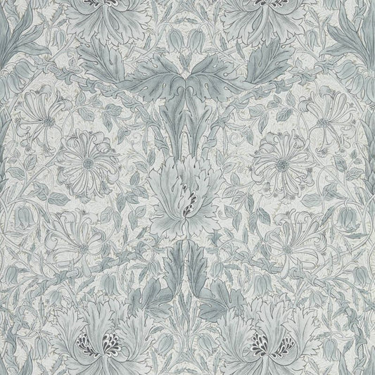 Pure Honeysuckle & Tulip Wallpaper - Cloud Grey - 216524 - Morris & Co - Premier Wallcovering
