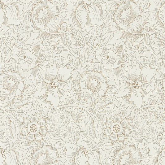 Pure Poppy Wallpaper - Cream/Gold - 216035 - Morris & Co - Premier Wallcovering