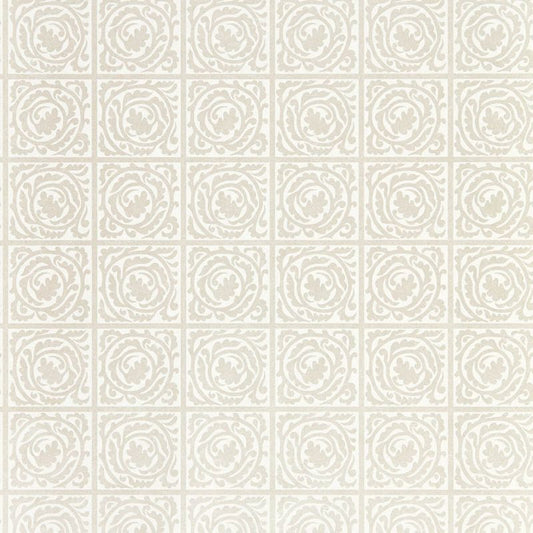 Pure Scroll Wallpaper - White Clover - 216545 - Morris & Co - Premier Wallcovering