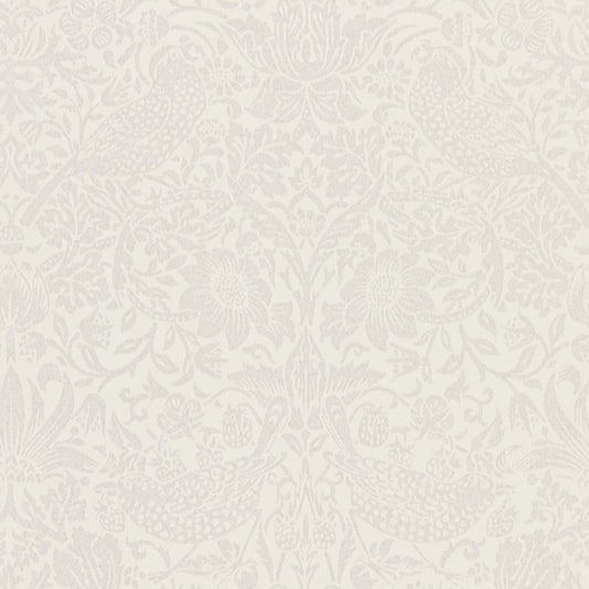 Pure Strawberry Thief Wallpaper - Oyster/Chalk - 216021 - Morris & Co - Premier Wallcovering