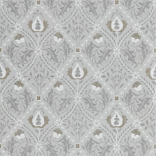 Pure Trellis Wallpaper - Lightish Grey - 216528 - Morris & Co - Premier Wallcovering