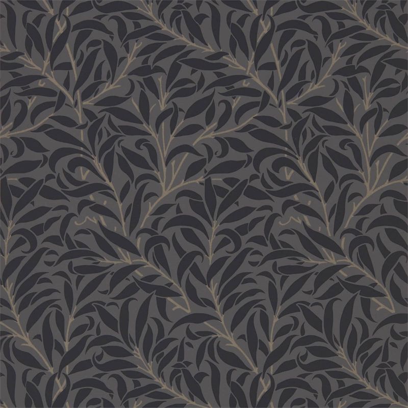 Pure Willow Bough Wallpaper - Charcoal/Black - 216026 - Morris & Co - Premier Wallcovering