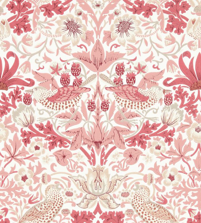 Simply Strawberry Thief Wallpaper - Madder - 217059 - Morris & Co - Premier Wallcovering