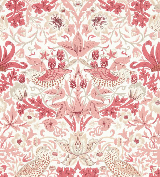Simply Strawberry Thief Wallpaper - Madder - 217059 - Morris & Co - Premier Wallcovering