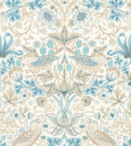 Simply Strawberry Thief Wallpaper - Slate/Vellum - 217060 - Morris & Co - Premier Wallcovering