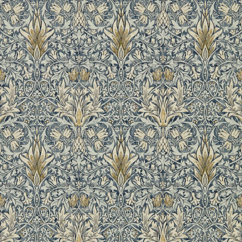 Snakeshead Wallpaper - Indigo/Cumin - 216428 - Morris & Co - Premier Wallcovering