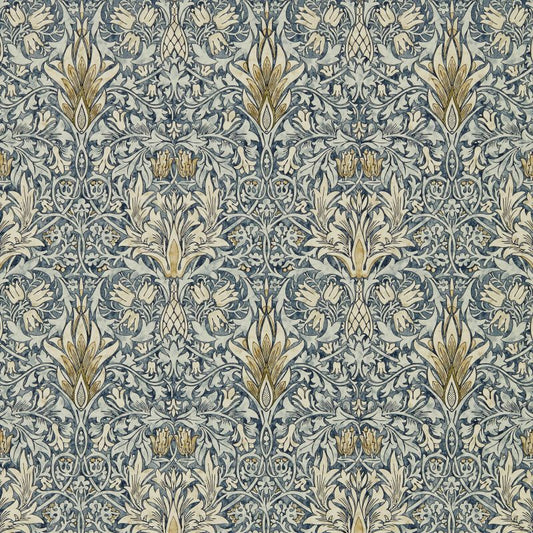Snakeshead Wallpaper - Indigo/Cumin - 216428 - Morris & Co - Premier Wallcovering