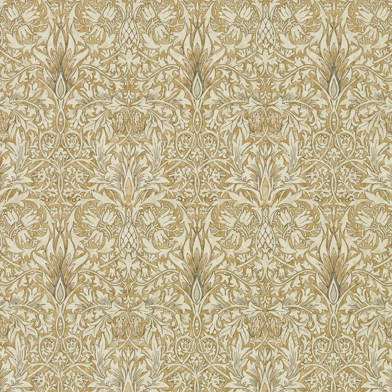 Snakeshead Wallpaper - Gold/Linen - 216429 - Morris & Co - Premier Wallcovering