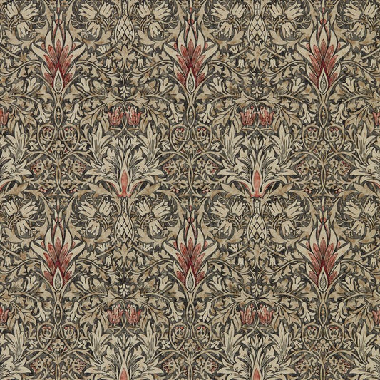 Snakeshead Wallpaper - Charcoal/Spice - 216425 - Morris & Co - Premier Wallcovering