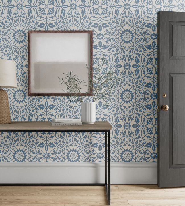 St James Ceiling Wallpaper - China Blue - 217079 - Morris & Co - Premier Wallcovering