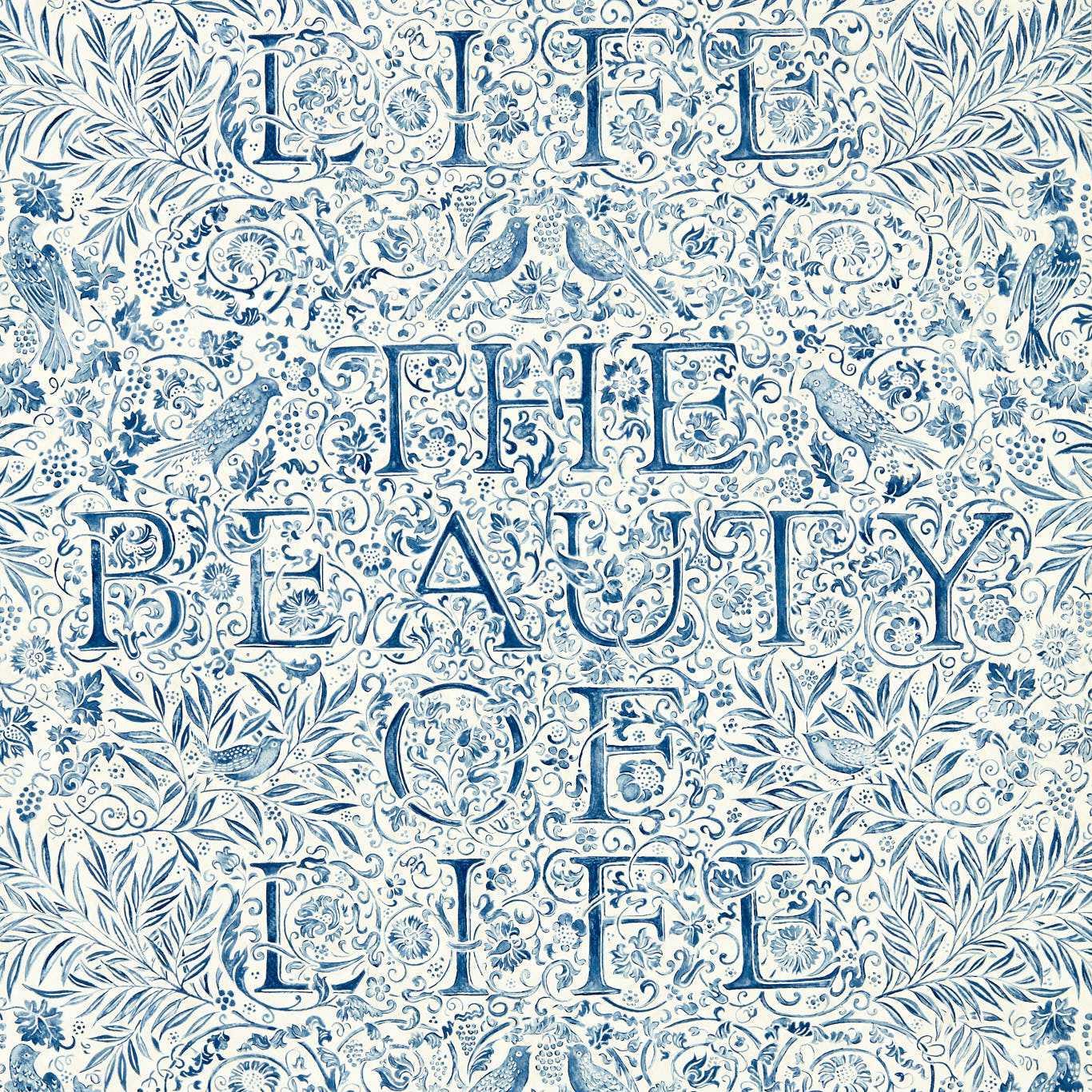The Beauty of Life Indigo Wallpaper - Indigo - 217190 - Morris & Co - Premier Wallcovering