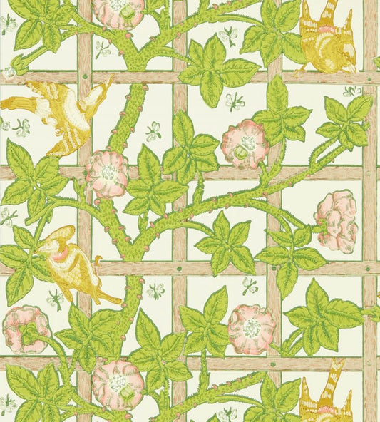 Trellis Wallpaper - Summer Yellow - 217104 - Morris & Co - Premier Wallcovering