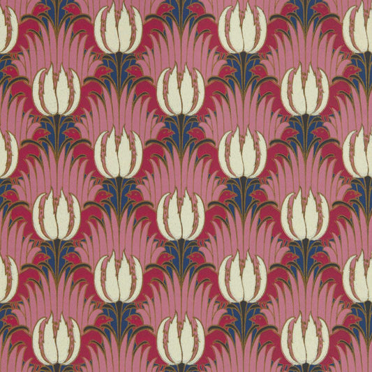 Tulip & Bird Wallpaper - Amaranth & Blush - 510030 - Morris & Co - Premier Wallcovering