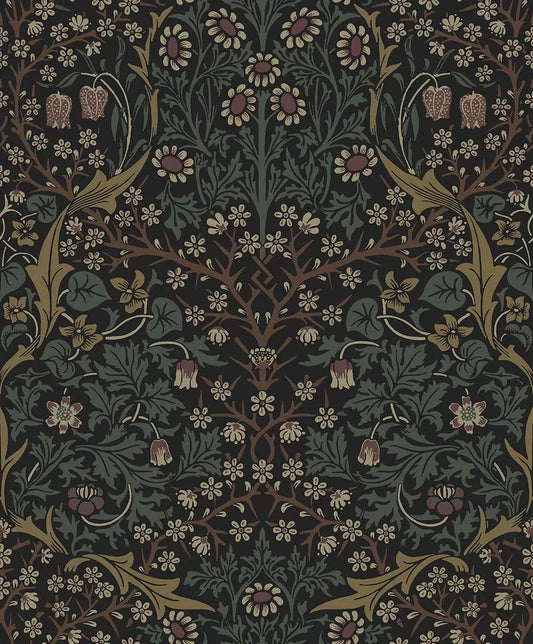 Victorian Garden Wallpaper - Blacksmith & Cliffside - NextWall - NW44516 - Morris Wallpaper