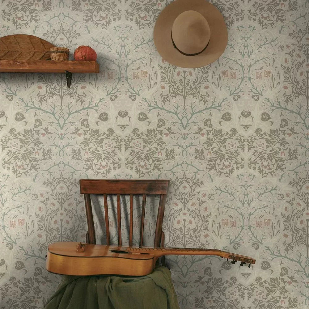 Victorian Garden Wallpaper - Taupe - NextWall - NW44506 - Morris Wallpaper