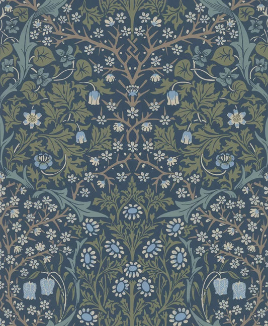 Victorian Garden Wallpaper - Teal - NextWall - NW44502 - Morris Wallpaper