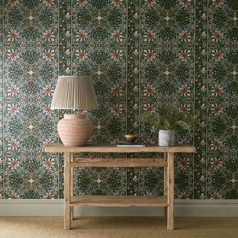 Walthamstow Wallpaper - Forest/Teal - Morris & Co - 217600 - Premier Wallcovering