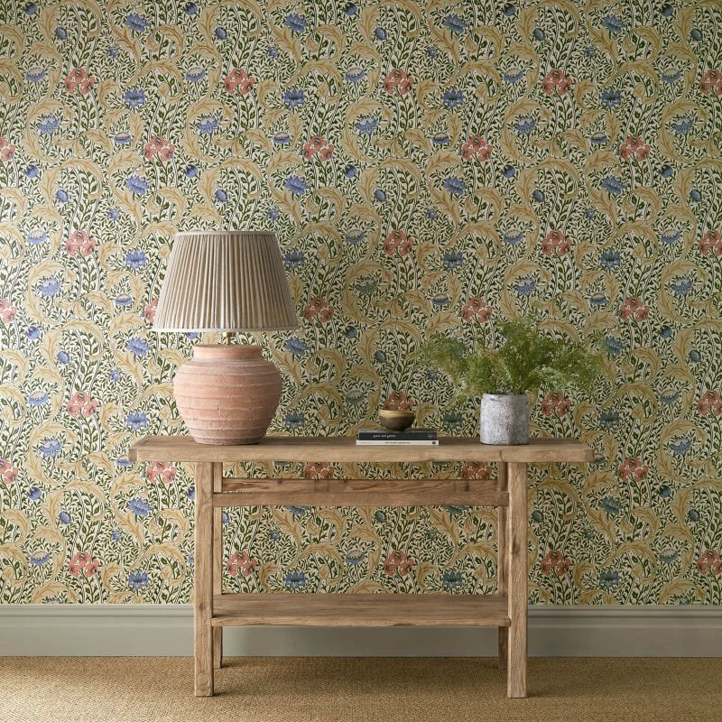 Wild Tulip & Vine Wallpaper - Multi - Morris & Co - 217576 - Premier Wallcovering