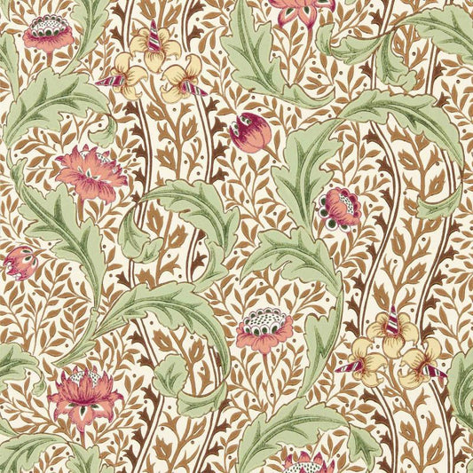 Wild Tulip & Vine Wallpaper - Rose/Linen - Morris & Co - 217579 - Premier Wallcovering