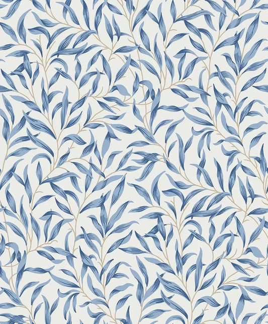 Willow Trail Wallpaper - Blue Lake - NextWall - NW54712 - Morris Wallpaper