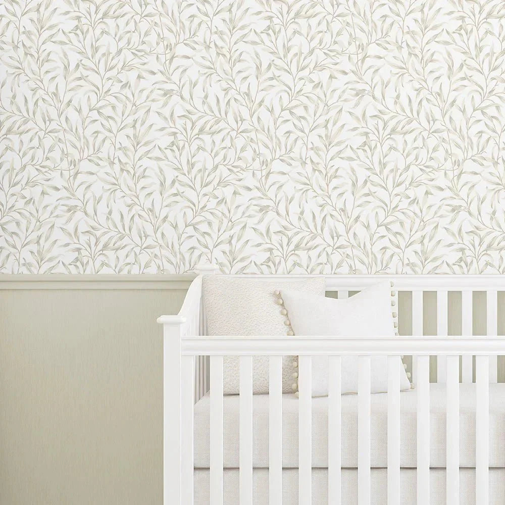 Willow Trail Wallpaper - Neutral - NextWall - NW54706 - Morris Wallpaper