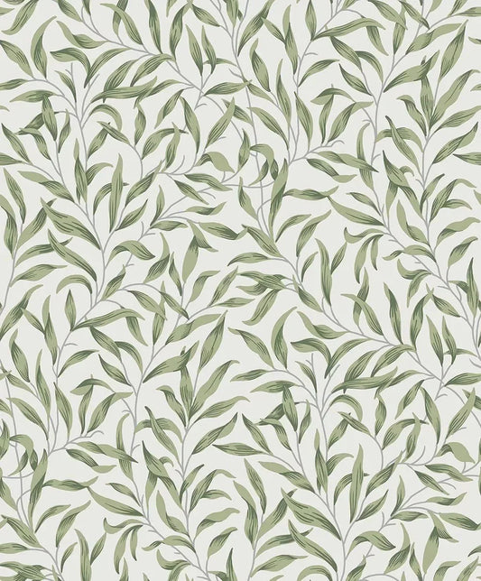 Willow Trail Wallpaper - Sprig Green - NextWall - NW54704 - Morris Wallpaper
