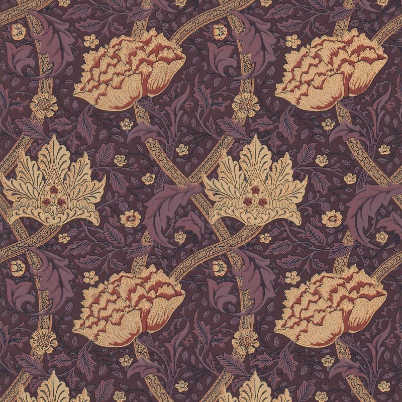 Windrush Wallpaper - Aubergine/Wine - DMI1W6103 - Morris & Co - Premier Wallcovering
